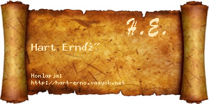 Hart Ernő névjegykártya